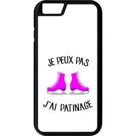 Coque Pour Smartphone Je Peux Pas J Ai Patinage Patins A Glace Fond Blanc Compatible Avec Apple Iphone 6s Plastique Bord Noir Rakuten