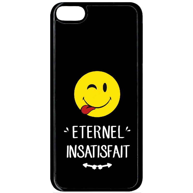 Coque Pour Smartphone Eternel Insatisfait Smiley Tire La Langue Fond Noir Compatible Avec Apple Ipod Touch 6 Plastique Bord Noir Rakuten