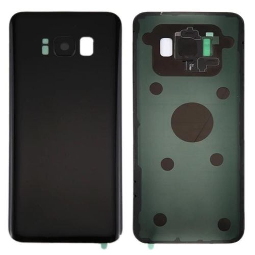 Coque Arrire De La Batterie Du Galaxy S8 - Noir Avec Objectif De LAppareil Photo Et Adhsif Noir
