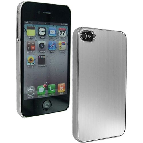 Coque Aspect Chrome Et Aluminium Bross Gris Apple Iphone 4 Et 4s