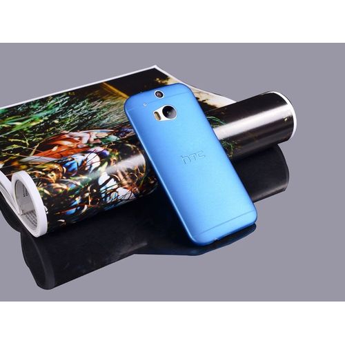 Coque Bleu Htc One M8 Transparent Fine 0.3 Mm Fine Etui Housse Bumper 