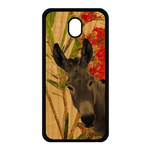 Coque Bois Samsung Galaxy J7 2017 Pro Silicone Ane Bourrique Tetu Design Original Fleurs Vert Housse Peinture Anesse Rigide Animaux