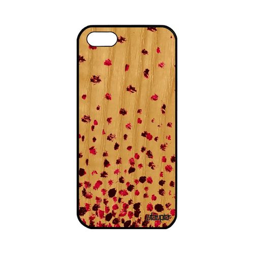 Coque Bois Silicone Confettis Pois Apple Iphone 5 5s Se Motif Romantique Personnalis Cadeau Fille Design Petales Color Case Rose