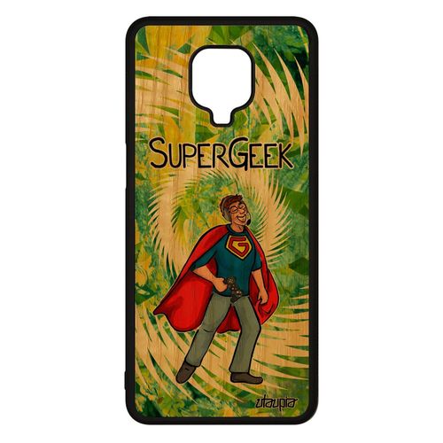 Coque Bois Silicone Xiaomi Redmi Note 9 Pro Super Geek Jeux Video Mobile Vert Heros Etui Nerd Bd Antichoc Texte Drole M2003j6b2g De