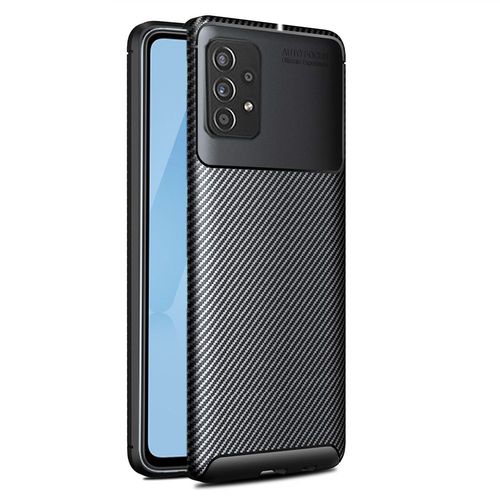 Coque Brosse Noire Samsung Galaxy A72 4g / A72 5g Carbon Fiber Antichoc - Accessoires Pochette Case Samsung Galaxy A72 4g / A72 5g