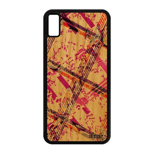 Coque Carreau Tartan Iphone Xs Max Bois Silicone Personnalis Motif Color Case Design Texture Ecossais Geometrie Rose De