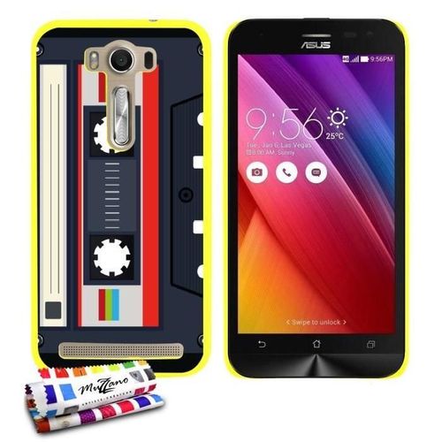 Coque Case Asus Zenfone 2 Laser (5.0) Cassette Contour Jaune Silicone Rigide (Tpu)