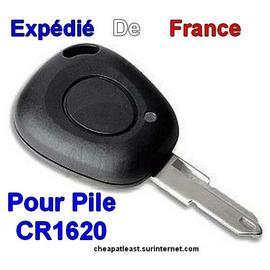 Coque de clé de voiture clef Plip Boitier de télécommande pour Renault Megane et Renault Scenic avec Pile Maxell CR1620 