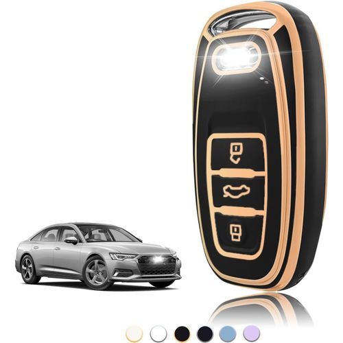 Coque Cl Tpu,Etui Cl tui Cl Adapt Pour Audi A1 A2 A3 A4 A5 A6 A7 A8 A4l A6l A8l Q5 Q7 Q8 R8 Rs4 Rs5 Rs6 S4 S5 S6 Sq5 Sq7 Tt Ttrs,Couvre Clef Cache Cle Voiture Telcommande-Smart Key
