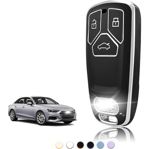 Coque Cl Tpu,Etui Cl tui Cl Adapt Pour Audi A4 S4 Rs4 B9 A5 S5 Rs5 F5 A3 A6 A7 A8 A4l A6l Q2 Q3 Q5 Q7 Sq5 Sq7 S7 R8 4m D5 Tt Tts,Couvre Clef Cache Cle Voiture Telcommande-Smart Key