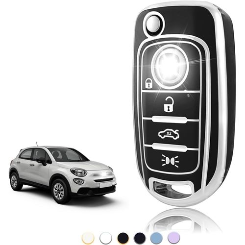 Coque Cl Tpu,Etui Cl tui Cl Adapt Pour Fiat 500x Tipo Limousine Kombi Street S Design Business Line 5 Porte 1.4t Jet 1.6 Multijet,Couvre Clef Cache Cle Voiture Telcommande-Flip Key.[H431]