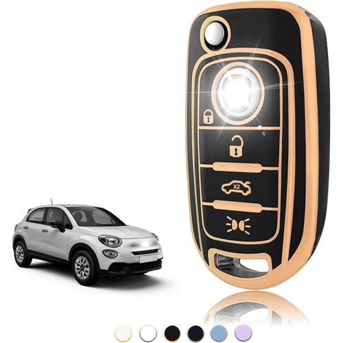 Coque Cl Tpu,Etui Cl tui Cl Adapt Pour Fiat 500x Tipo Limousine Kombi Street S Design Business Line 5 Porte 1.4t Jet 1.6 Multijet,Couvre Clef Cache Cle Voiture Telcommande-Flip Key.[H437]