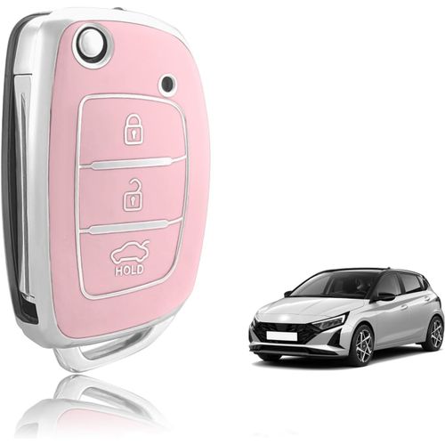 Coque Cl Tpu,Etui Cles tui Cls Petite Dimension Adapt Pour Hyundai I10 I20 I30 I20n Ix20 Ix35 Santa Fe Tucson Elantra Accent,Couvre Clef Cache Cle Voiture Telcommande-Flip S Key.[H133]
