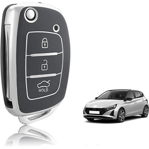 Coque Cl Tpu,Etui Cles tui Cls Petite Dimension Adapt Pour Hyundai I10 I20 I30 I20n Ix20 Ix35 Santa Fe Tucson Elantra Accent,Couvre Clef Cache Cle Voiture Telcommande-Flip S Key.[H134]