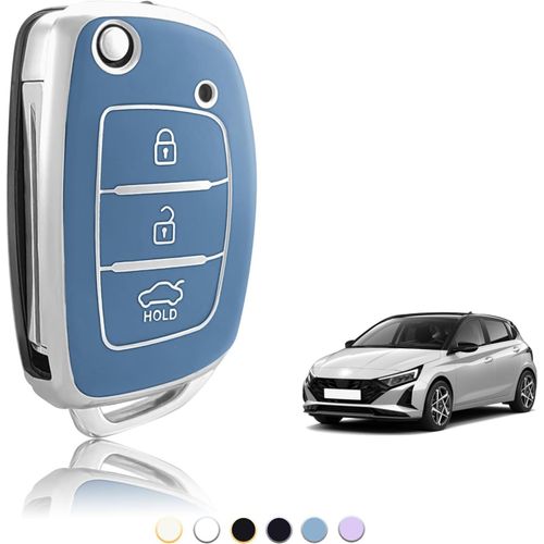 Coque Cl Tpu,Etui Cles tui Cls Petite Dimension Adapt Pour Hyundai I10 I20 I30 I20n Ix20 Ix35 Santa Fe Tucson Elantra Accent,Couvre Clef Cache Cle Voiture Telcommande-Flip S Key.[H140]