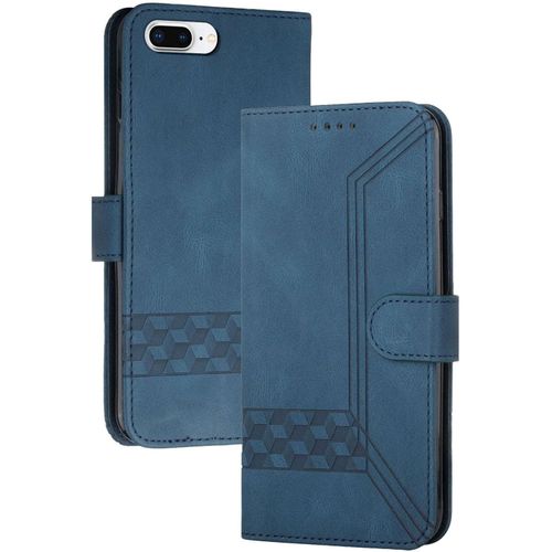 Coque Compatible Avec Iphone 6 Plus/7 Plus /8 Plus (5.5 Pouce),Anti-Choc Housse En Cuir Premium Flip Case Portefeuille Etui,Bleu