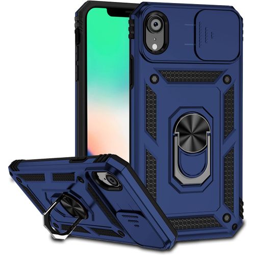 Coque Compatible Avec Samsung Galaxy A03 Core, Etui Avec Cache Camera & Support A Bague 360 Armor Full Body Antichoc Anti-Chut Housse Tpu Silicone Bumper Cover,Bleu
