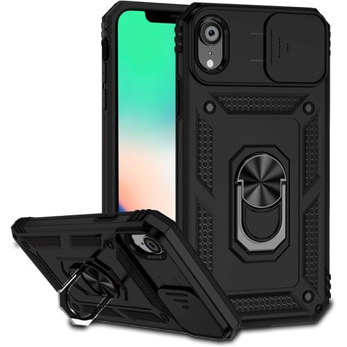 Coque Compatible Avec Samsung Galaxy A03 Core, Etui Avec Cache Camera & Support A Bague 360 Armor Full Body Antichoc Anti-Chut Housse Tpu Silicone Bumper Cover,Noir