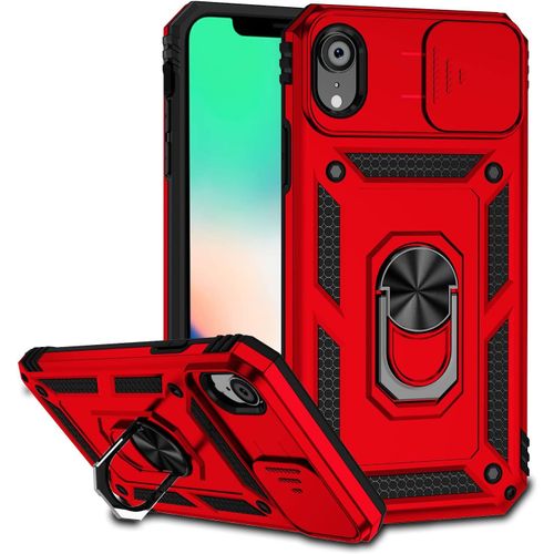 Coque Compatible Avec Samsung Galaxy A03 Core, Etui Avec Cache Camera & Support A Bague 360 Armor Full Body Antichoc Anti-Chut Housse Tpu Silicone Bumper Cover,Rouge