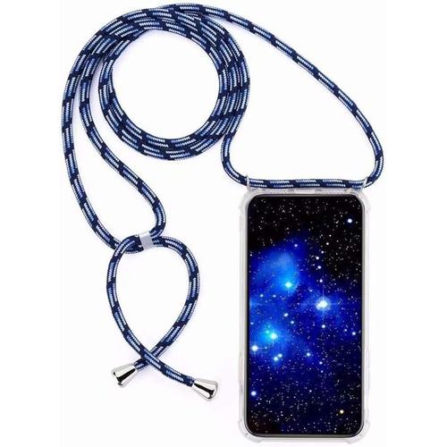 Coque Compatible Avec Samsung Galaxy A5 2017/A520,Coque Avec Cordon,Etui De Protection En Silicone Avec Collier Case Portable Cover,Bleu Clair