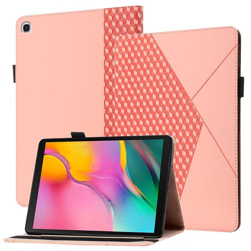 Coque Compatible Avec Samsung Tab A 10.1(2019) Sm-T510,tui En Cuir For Tablette  Rabat For Samsung Tab A 10.1(2019) Sm-T510,Avec Support Et Carte De Slot,Rose