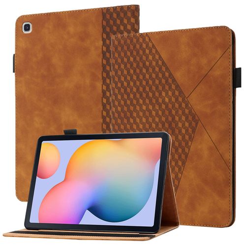 Coque Compatible Avec Samsung Tab S6 Lite Sm-P610 T615,tui En Cuir For Tablette  Rabat For Samsung Tab S6 Lite Sm-P610 T615,Avec Support Et Carte De Slot,Marron