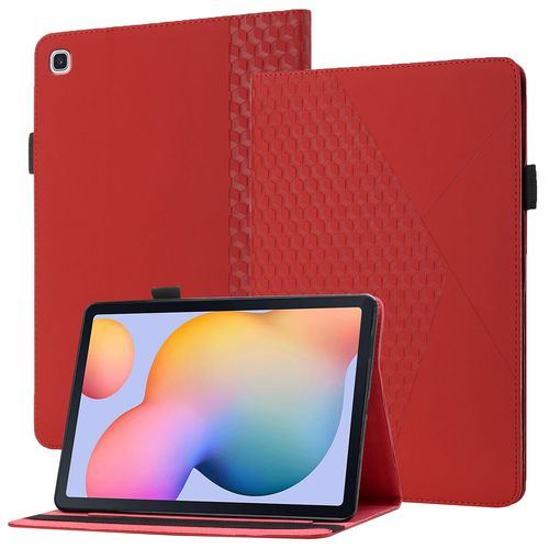 Coque Compatible Avec Samsung Tab S6 Lite Sm-P610 T615,tui En Cuir For Tablette  Rabat For Samsung Tab S6 Lite Sm-P610 T615,Avec Support Et Carte De Slot,Rouge