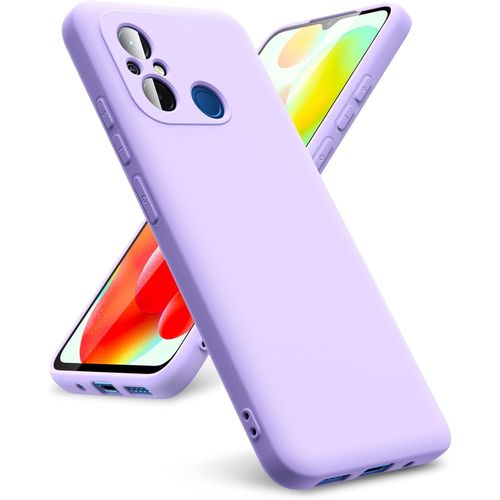 Coque Compatible Avec Xiaomi Redmi 12c [Coque Silicone Liquide] [Interieur Microfibre] Souple Etuis En Caoutchouc Housse Antichoc Protection Bumper Protecteur Coque Redmi 12c-Mauve