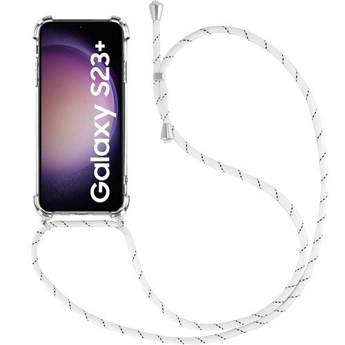 Coque Cordon Samsung Galaxy S23+ / S23 Plus Antichoc Coin Renforc Souple Avec Cordon Blanc - E.F.Connection