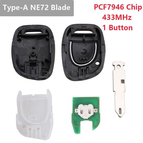 Coque De Cl De Voiture  Distance Durable Avec Lame Ne72,1 Bouton,46/7946 Et Batterie,Adapte Pour Renault - Type-A Ne72 Blade