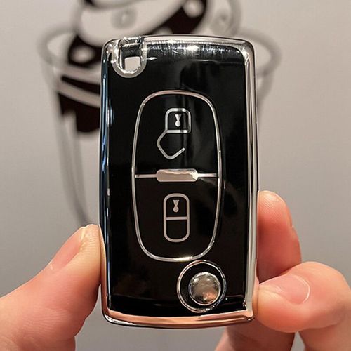 Coque De Cl De Voiture En Tpu  2 Ou 3 Lvent,Accessoire Pour Kit 308,207,307,3008,5008,Fob Pour Cristaux En C2,C3,C4,C8,Prdire - Type 2 Buttons Black