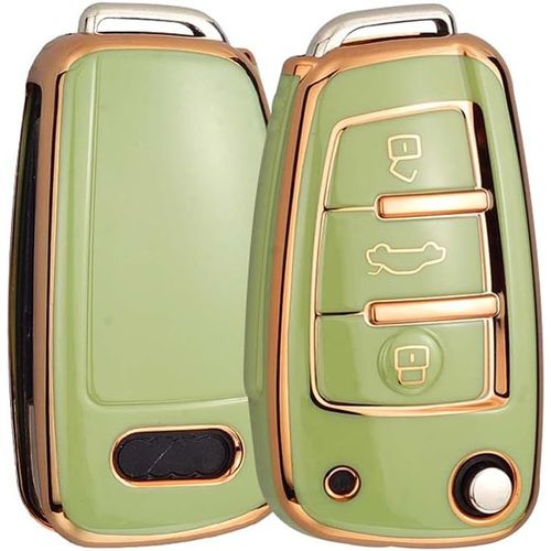 Coque De Cl De Voiture Pour Audi-tui De Protection En Tpu Pour Audi A1 A3 A4 A6 Q3 Q5 Q7 Rs6 S3 R8 Tt-Vert Dor