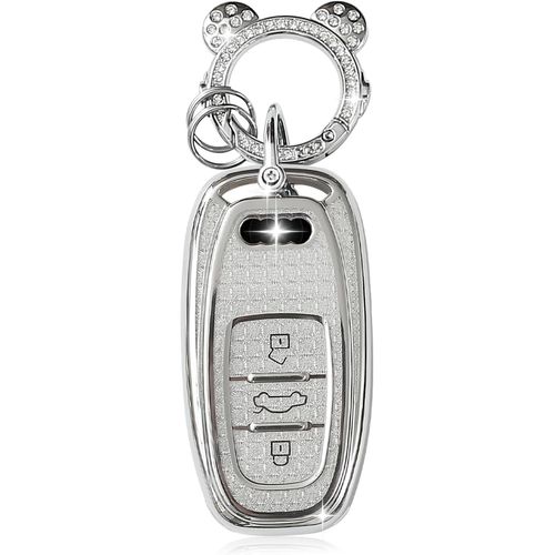 Coque De Cl De Voiture Pour AudiJoli Porte Cl VoitureAccessoire Voiture Compatible Avec Audi A1 A2 A3 A4 A5 A6 A7 A8 A4l A6l A8l Q5 Q7 Q8 R8 Rs4 Rs5 Rs6 S4 S5 S6 Sq5 Sq7 Tt Ttrs (Argent)