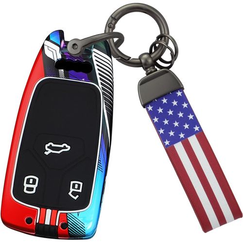 Coque De Cl Pour Audi A4 B9 A3 S4 Rs4 A5 F5 S5 Rs5 A6 A7 Fy Q7 Sq7 4m Tt.Fv Tts Rs R8 Botier En Alliage De Zinc Cl De Voiture Protection Porte-Cls Keyless 3 Boutons.[H28]