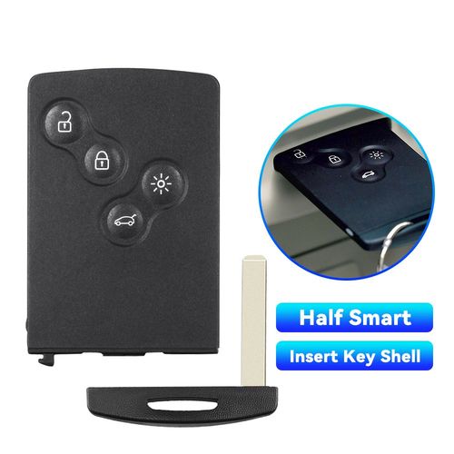 Coque De Cl Pour Renault Laguna Koleos Megane Fob,4 Boutons,Tlcommande Intelligente Avec Insertion De Petite Lame - Type Model 1 Half Smart