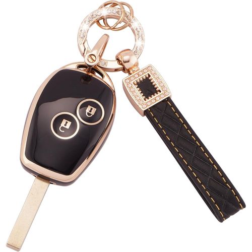 Coque De Cl Pour Voiture Pour Clio Kangoo Megane Laguna Modus Dacia Twingo Kangoo 2 Boutons Coque Cl Tlcommande Coque De Protector tui Carte Dacia Avec Cordon Porte-Cls(Bp-Rnl-2r)