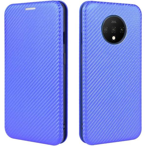 Coque De Luxe Pour Oneplus 7t En Fibre De Carbone Pu Et Tpu Hybride Protection Complte Contre Les Chocs Coque  Rabat Pour Oneplus 7t Couleur : Bleu