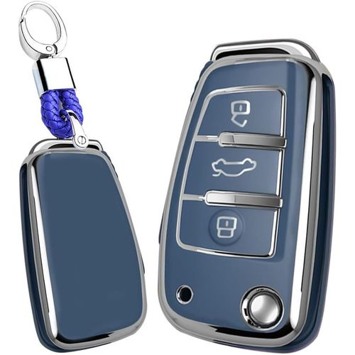 Coque De Protection  Rabat En Tpu Pour Cl De Voiture Audi A1 A3 A4 A6 A8 Quattro Q2 Q3 Q7 S3 S6 Rs3 Rs6 R8 Tt Tts Accessoires Cl De Voiture 3 Boutons Coque Porte-Cls.[H225]