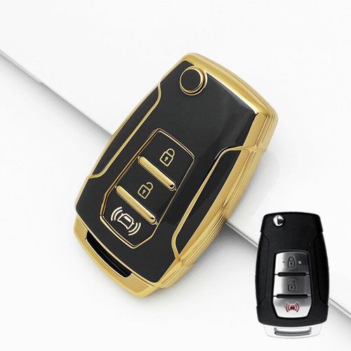 Coque De Protection De Cl De Voiture En Tpu,tui De Cl  Distance,Protecteur De Porte-Cls,3 Boutons,Ssangyong 4.0 Sur 2 Sanka Actyon Korando Tivoli - Type A-Black