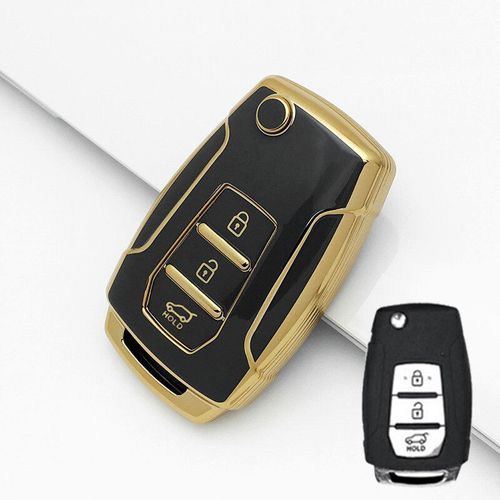 Coque De Protection De Cl De Voiture En Tpu,tui De Cl  Distance,Protecteur De Porte-Cls,3 Boutons,Ssangyong 4.0 Sur 2 Sanka Actyon Korando Tivoli - Type B-Black