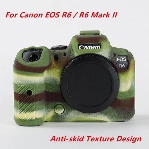 Coque de protection en Silicone souple pour appareil photo reflex numrique, sans miroir, pour Canon EOS R8 R R7 RP R5 R6 Mark II R6II, nouveau-RP Blanc-R6II Camouflage