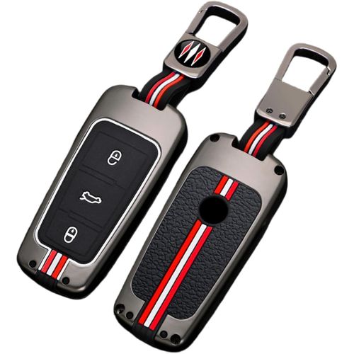 Coque De Protection Pour Cl De Voiture Compatible Avec Vw Volkswagen Passat Cc B6 B7 B7l 3c R36 Maogotan B5 3 Boutons (Mat+Boucle Carre)