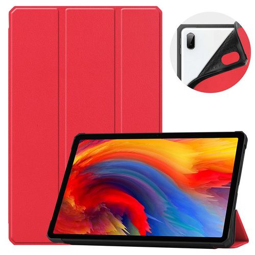 Coque De Protection Pour Lenovo Tab P11 Plus, Etui Lenovo Tab P11 Plus De Protection Pour Tablette  Rabat Horizontal, Avec Support  Trois Volets Et Fonction D'hibernation,Rouge