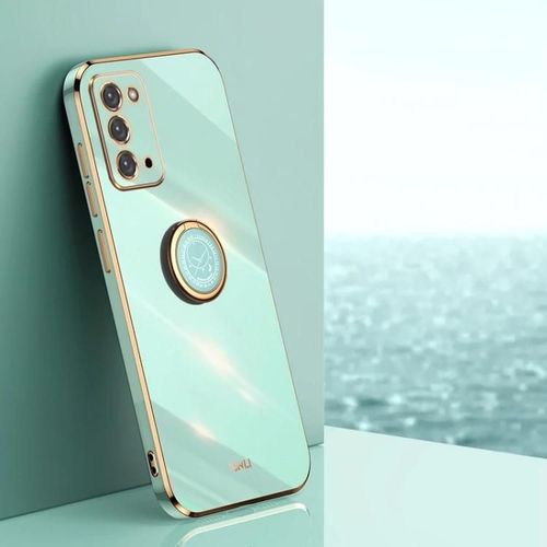 Coque De Tlphone Samsung Galaxy Note20 Tpu - 6d Electroplate,Support D'anneau,Vert Menthe Vert Menthe