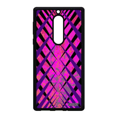 Coque Design Carreau Pour Nokia 5 Silicone Geometrique Smartphone Tartan Housse Texture Losange Color Portable Original Motif Rose