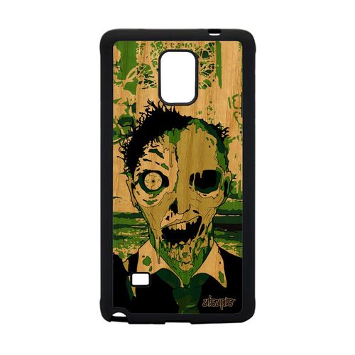 Coque En Bois Note 4 Silicone Zombie Dessin Vert Case Epouvante A Samsung Galaxy Note 4