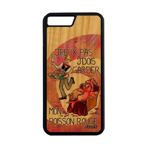 Coque En Bois Veritable J'peux Pas J'dois Garder Mon Poisson Rouge Iphone 7 Plus Silicone Je Jpeux Rose Case Solide Etui Drole