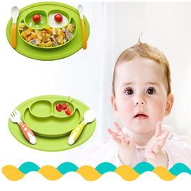 Coque En Silicone Assiette Grade Silicone Ventouse Antiderapante Portable Divise Section Smile Pour Nourrir Bebe Plateau Assiette Bol Vert Rakuten