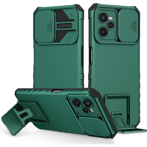Coque En Silicone Avec Bquille Pour Oppo Realme C21/C21y Perfore, 3 Faons De Support Coque De Protection Fine Et Verticale Couleur : Vert Fonc