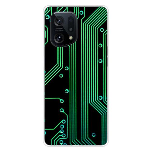 Coque En Silicone - Compatible Oppo Find X5 - Design Texture Circuit Geek